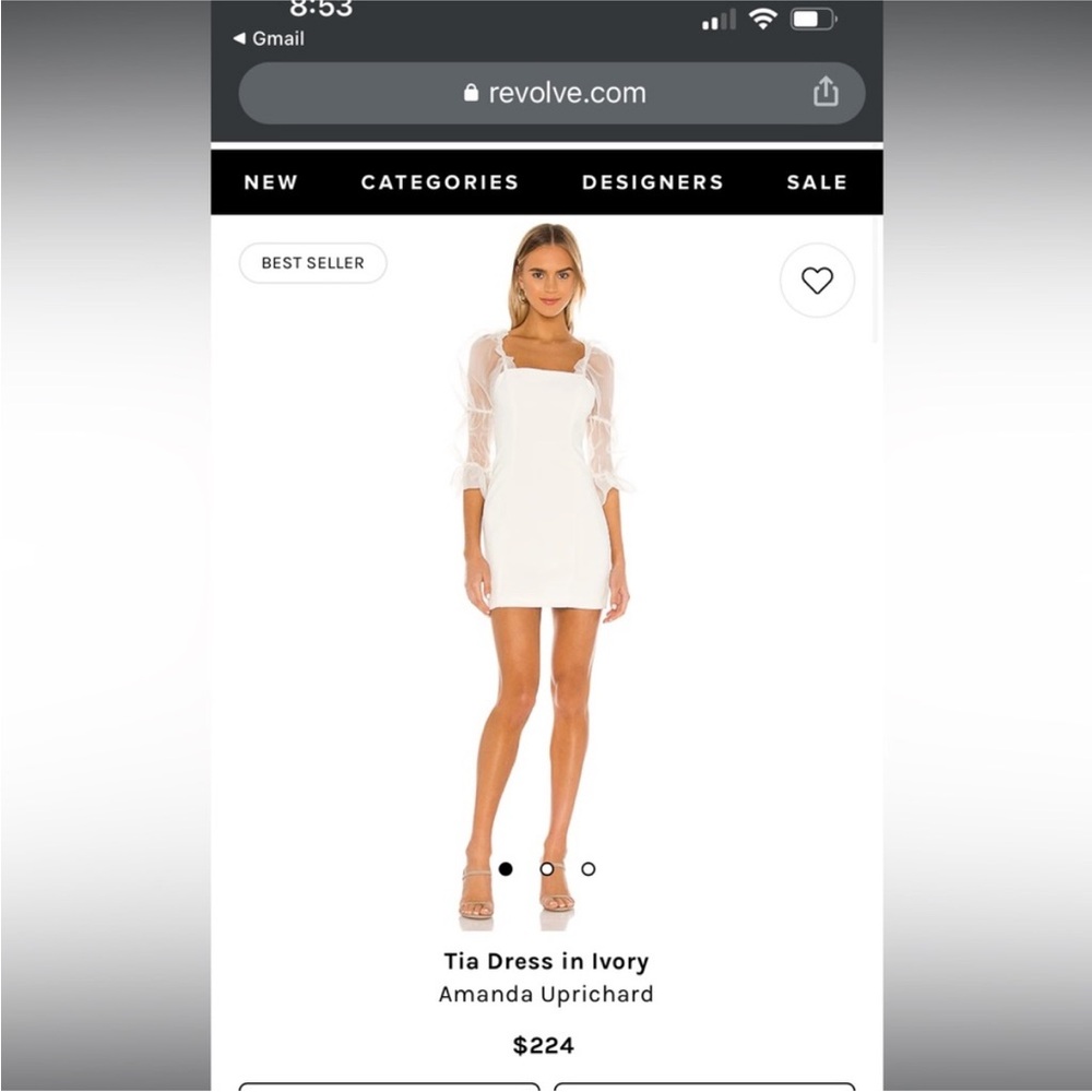 Amanda Uprichard white mini dress. Never worn and in perfect condition